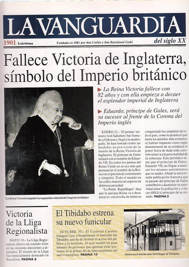 LA VANGUARDIA año 1901. Fallece Victoria de Inglaterra