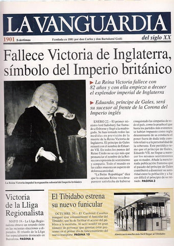 LA VANGUARDIA año 1901. Fallece Victoria de Inglaterra