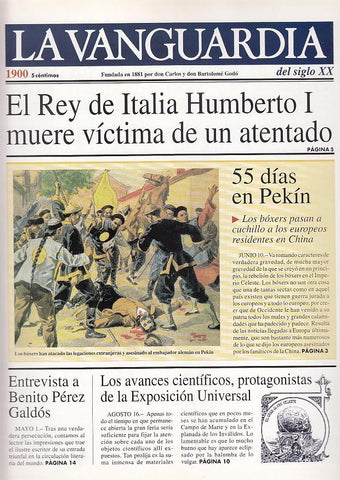 LA VANGUARDIA año 1900. El rey de Italia muere victima de una atentado