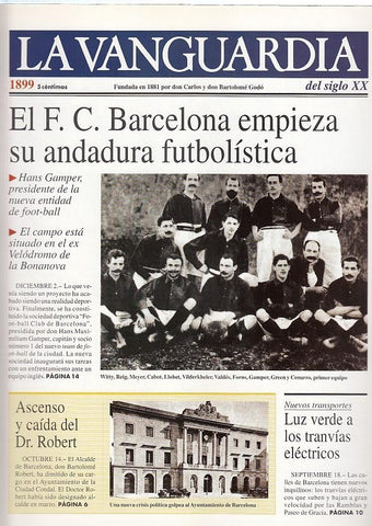 LA VANGUARDIA año 1899. El F.C. Barcelona empieza su andadura