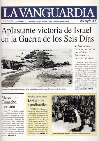 LA VANGUARDIA año 1967 primer semestre. Victoria de Israel en la Guerra de los Seis Dias
