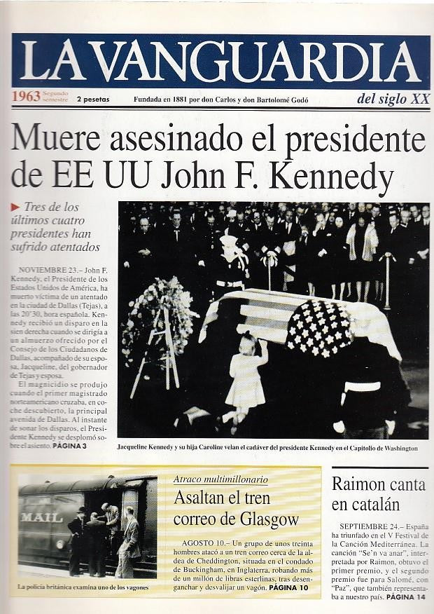 LA VANGUARDIA año 1963 segundo semestre. Muere asesinado John F. Kennedy