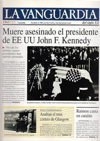 LA VANGUARDIA año 1963 segundo semestre. Muere asesinado John F. Kennedy