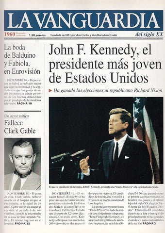LA VANGUARDIA año 1960 segundo semestre. Kennedy, el presidente mas joven de Estados Unidos