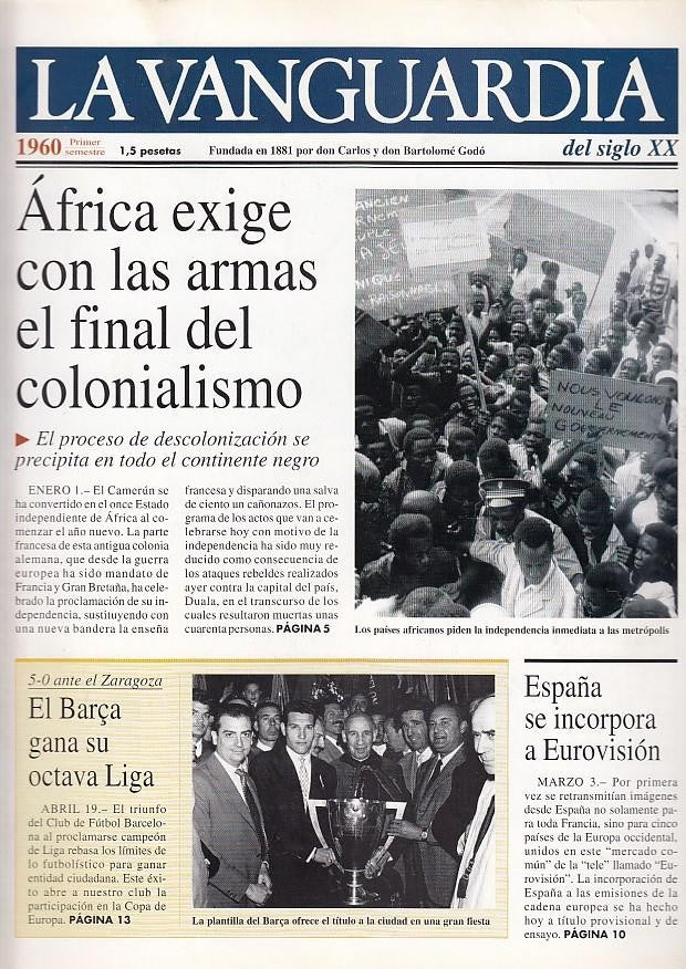 LA VANGUARDIA año 1960 primer semestre. Africa exige con las armas el final del colonialismo