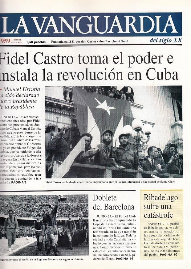 LA VANGUARDIA año 1959 primer semestre. Castro toma el poder e instala la revolucion en Cuba