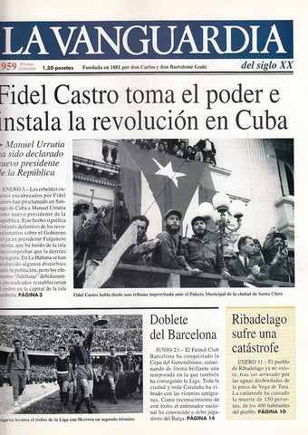 LA VANGUARDIA año 1959 primer semestre. Castro toma el poder e instala la revolucion en Cuba