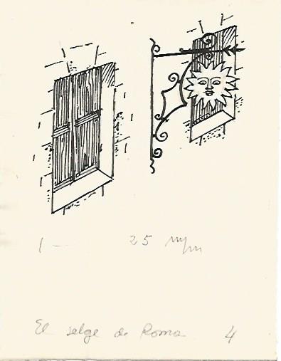 DIBUJO 3644: BOCETO NUMERO 4 EN TINTA NEGRA PARA EL SETGE DE ROMA