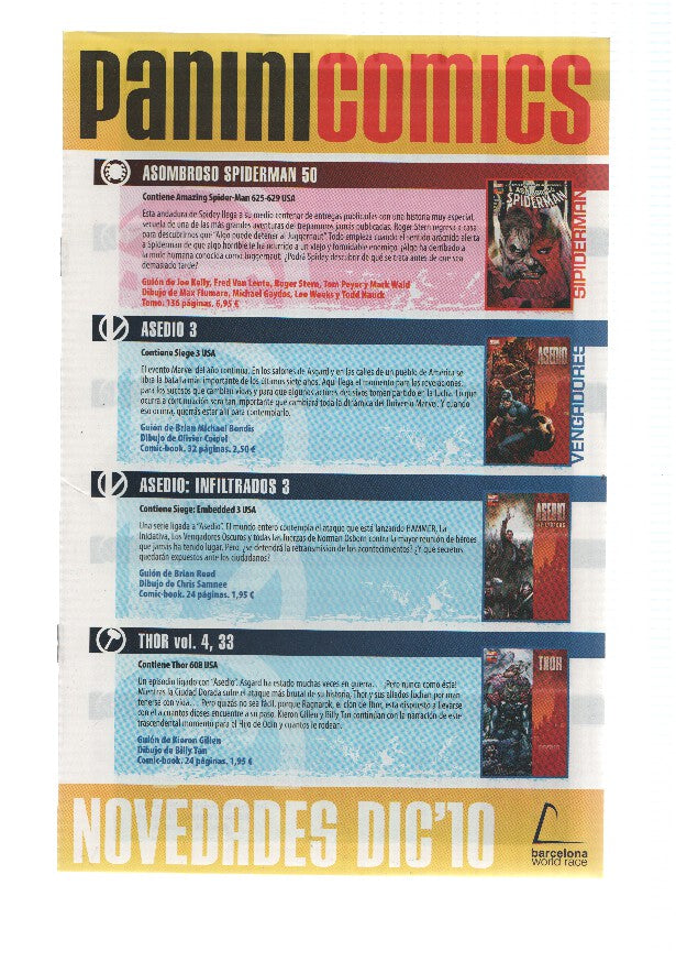 PANINI NOVEDADES - Comic Book/Manga: DICIEMBRE 2010