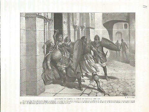 LAMINA 4524: Asesinato de Garcia II conde de Castilla (año 1029)