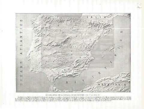 LAMINA 4540: Mapa de España antes de la llegada de los fenicios