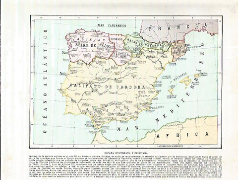LAMINA 4543: Mapa de España musulmana y cristiana