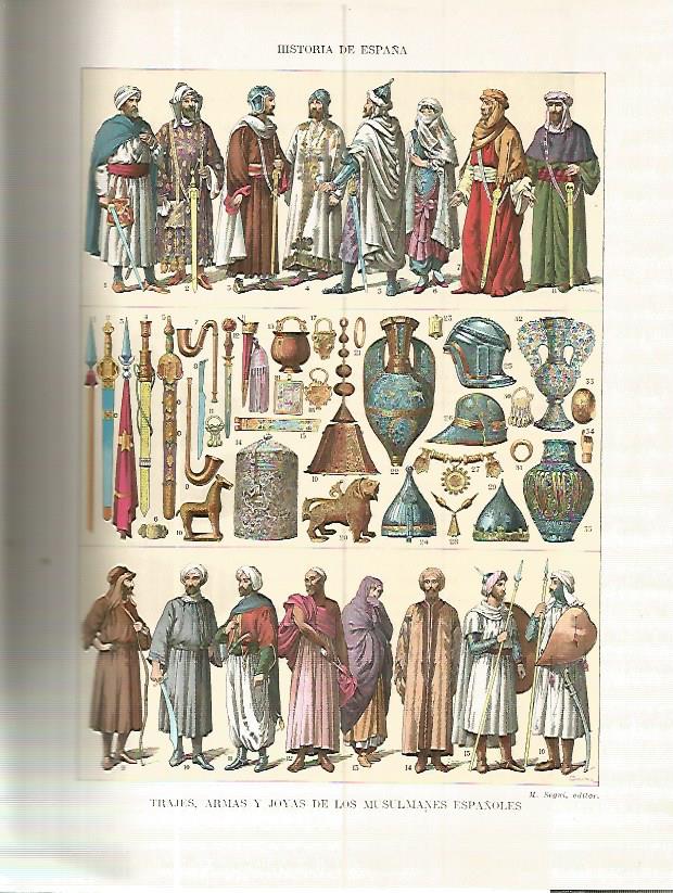 LAMINA 4565: Trajes armas joyas y enseres de los musulmanes españoles