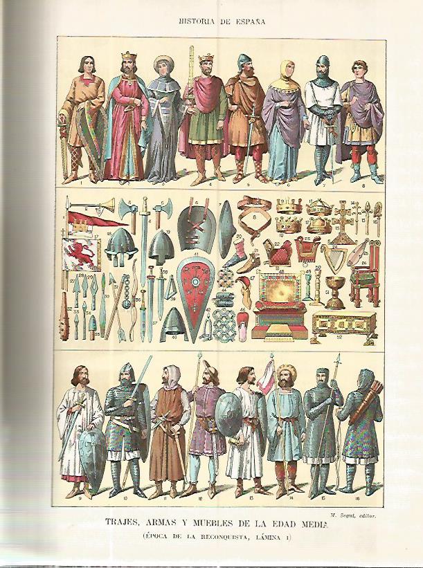 LAMINA 4566: Trajes armas y enseres de la Reconquista