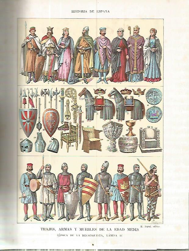 LAMINA 4570: Trajes armas y enseres de los siglos de la Reconquista
