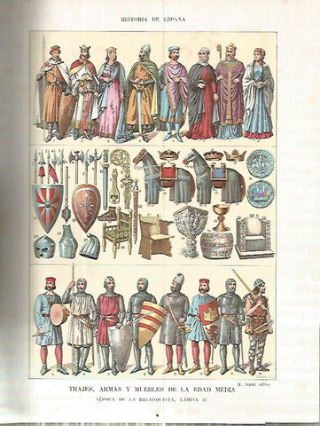 LAMINA 4570: Trajes armas y enseres de los siglos de la Reconquista