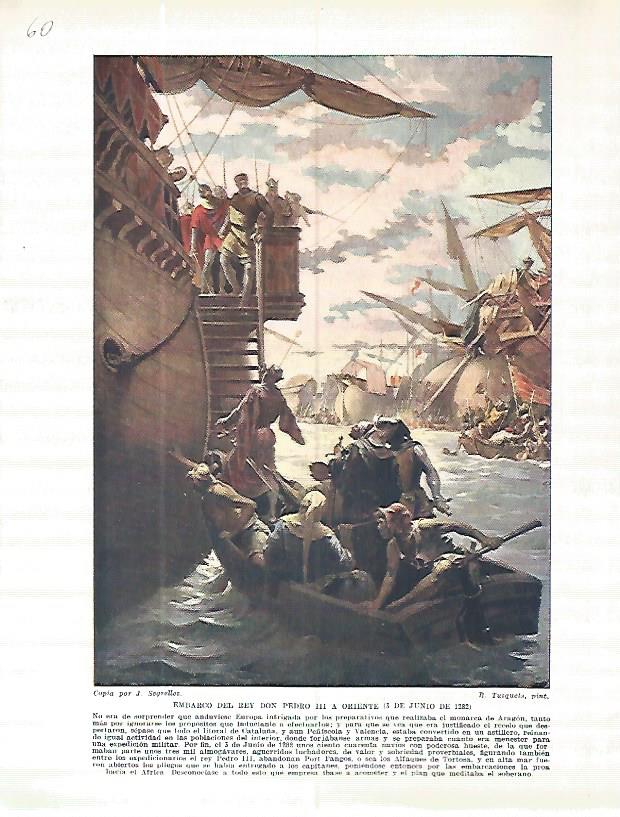 LAMINA 4573: Embarco del rey Don Pedro III a Oriente