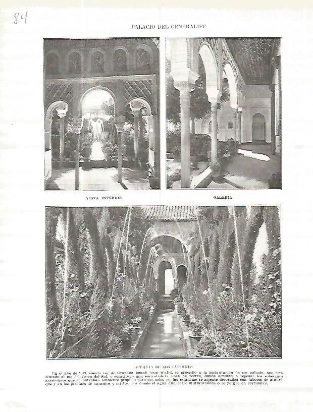 LAMINA 4597: Palacio del Generalife de Granada