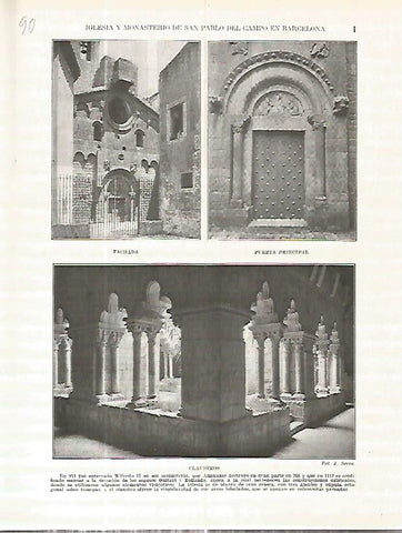 LAMINA 4603: Monasterio de Sant Pau del Camp en Barcelona