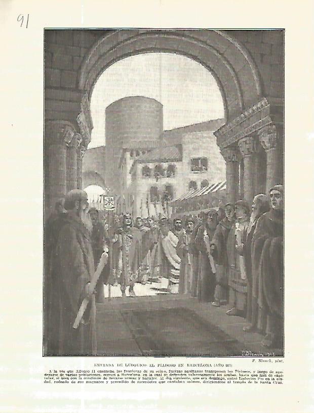 LAMINA 4604: Entrada de Ludovico el Piadoso en Barcelona (año 801)