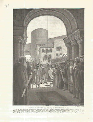 LAMINA 4604: Entrada de Ludovico el Piadoso en Barcelona (año 801)