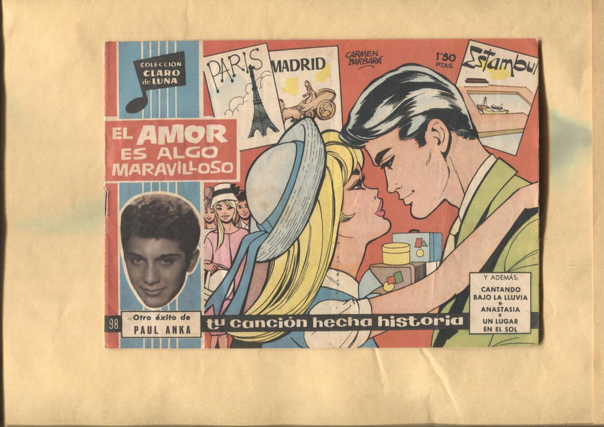 Claro de Luna numero 098: El amor es algo maravilloso de Paul Anka (numerado 1 en trasera)