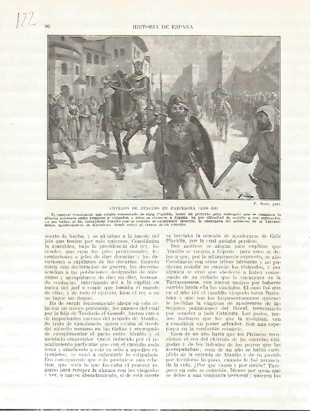 LAMINA 4635: Entrada de Ataulfo en Barcelona