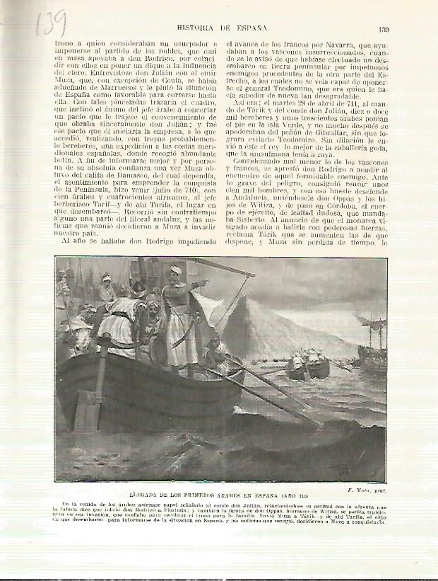 LAMINA 4652: Llegada de los primeros arabes a España (año 711)