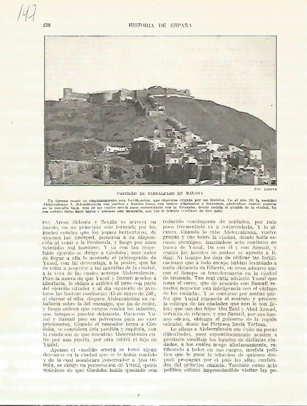 LAMINA 4660: Castillo de Gibralfaro en Malaga
