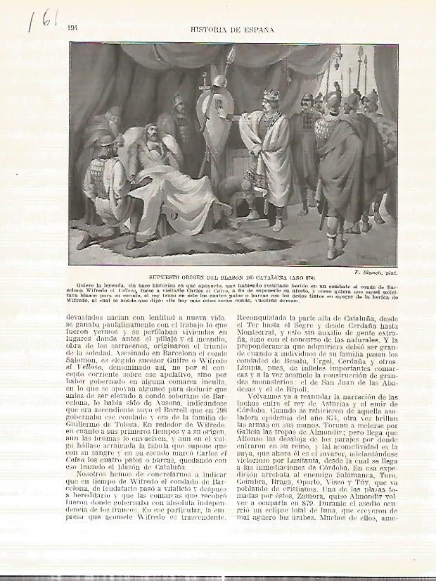 LAMINA 4674: Supuesto origen del blason de Catalunya
