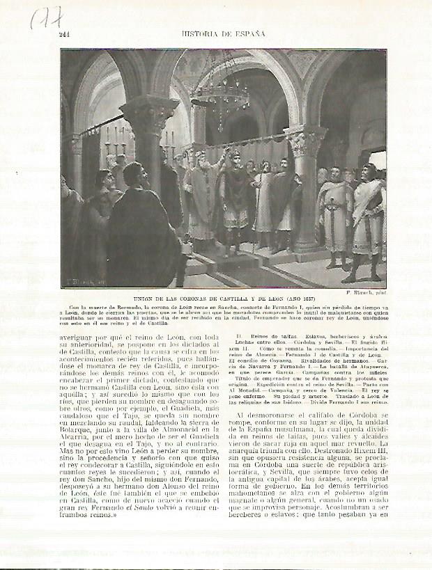LAMINA 4690: Union de las Coronas de Castilla y Leon (año 1037)