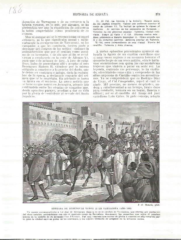 LAMINA 4701: Entrada de Berenguer Ramon II en Tarragona