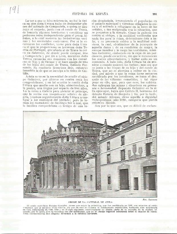 LAMINA 4704: Abside de la Catedral de Avila