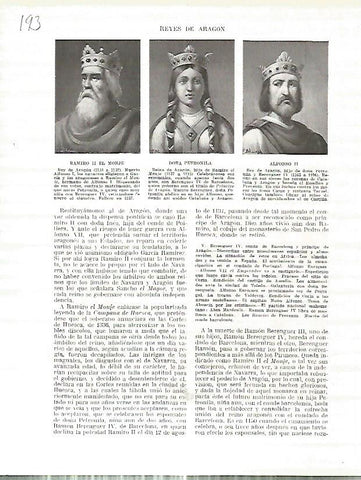 LAMINA 4706: Retratos de Ramiro II el Monje Doña Petronila y Alfonso II