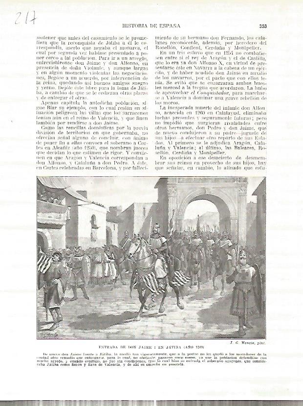 LAMINA 4730: Entrada de Jaume I en Xativa