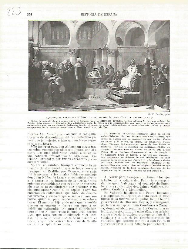 LAMINA 4736: Alfonso X el Sabio dirigiendo la redaccion de las Tablas Astronomicas