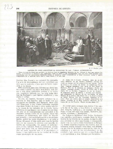 LAMINA 4736: Alfonso X el Sabio dirigiendo la redaccion de las Tablas Astronomicas