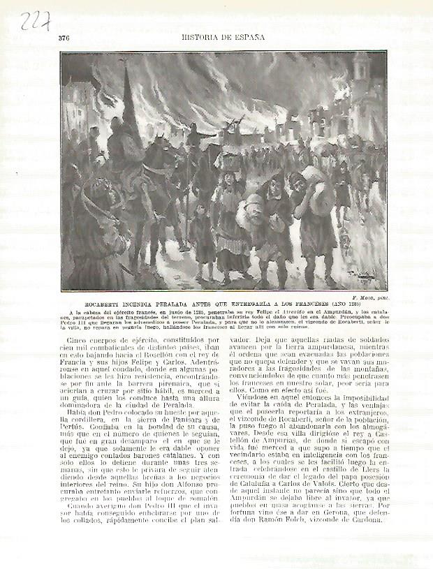 LAMINA 4740: Rocaberti incendia Perelada (año 1285)