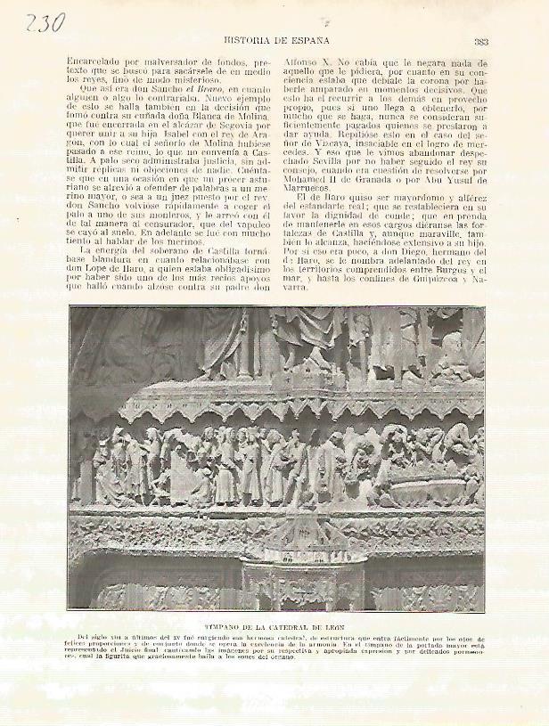 LAMINA 4743: Timpano de la Catedral de Leon