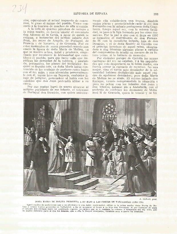 LAMINA 4747: Maria de Molina presenta a su hijo en las Cortes de Valladolid