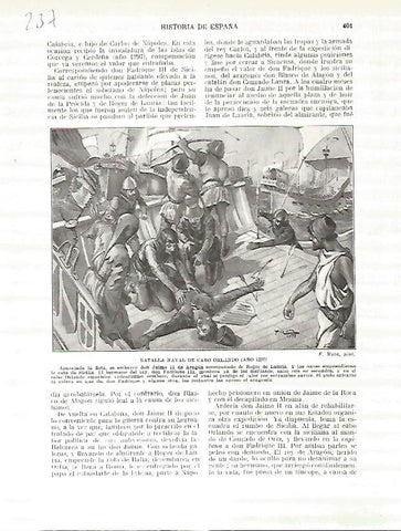 LAMINA 4750: Batalla naval de Cabo Orlando (año 1297)