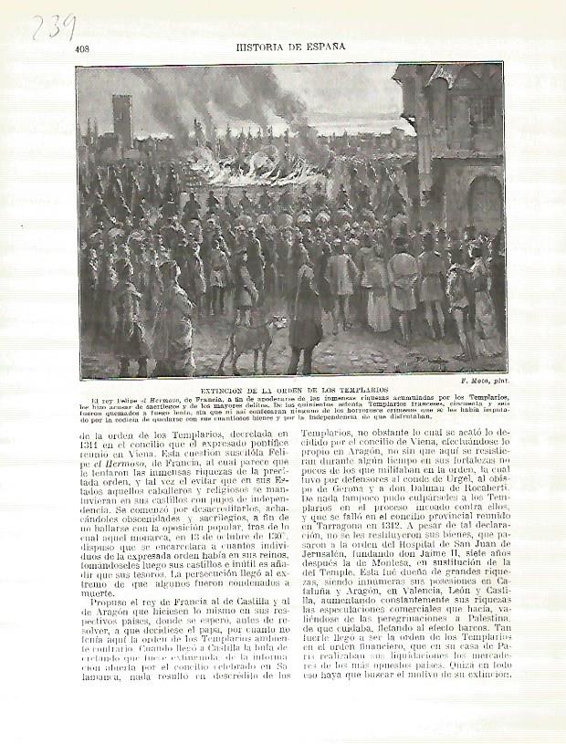 LAMINA 4752: Extincion de la Orden de los Templarios