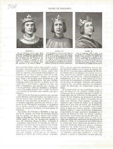 LAMINA 4753: Retratos de Sancho I Jaime II y Jaime IV