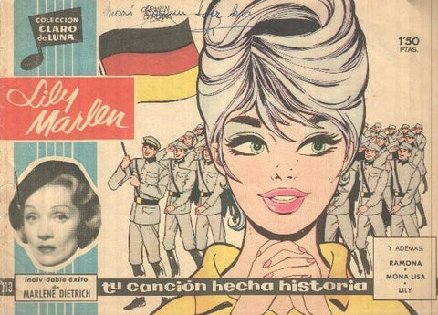 Claro de Luna numero 113: Lily Marlen (Marlene Dietrich) (numerado 2 en trasera)