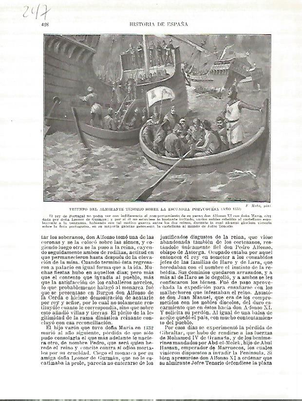 LAMINA 4760: Triunfo del almirante Tenorio sobre Portugal