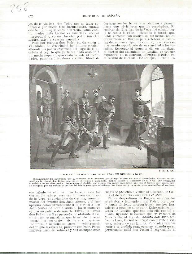 LAMINA 4771: Asesinato de Garcilaso de la Vega en Burgos (año 1351)