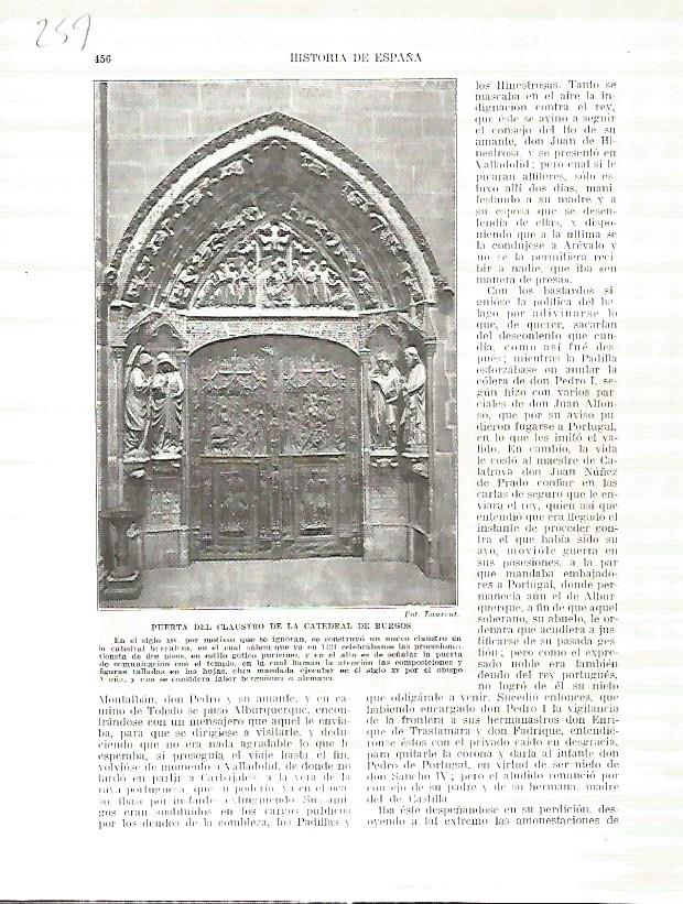 LAMINA 4772: Puerta del claustro de la Catedral de Burgos