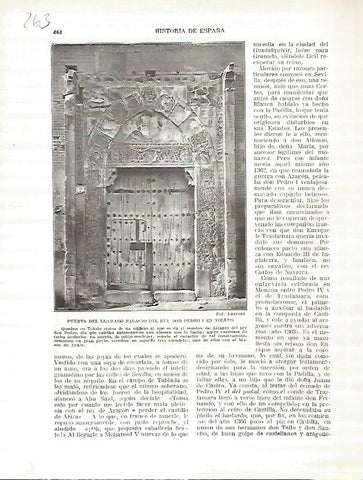 LAMINA 4776: Puerta del Palacio del rey don Pedro I en Toledo