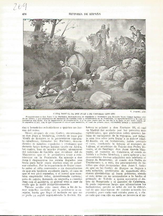 LAMINA 4782: Caida mortal de Juan I de Castilla