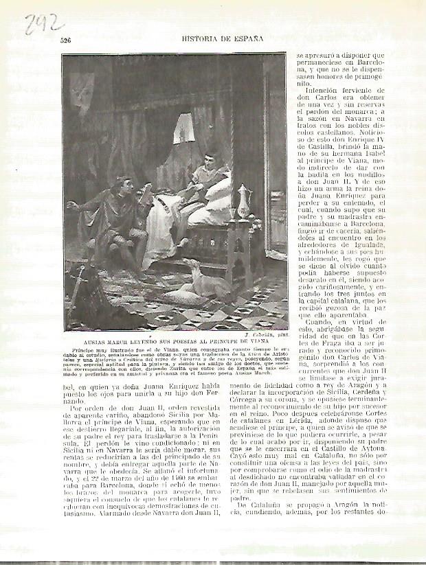 LAMINA 4805: Ausias March leyendo sus poesias al Principe de Viana
